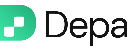 Depa logo with stylized 'D' symbol in green and black text.